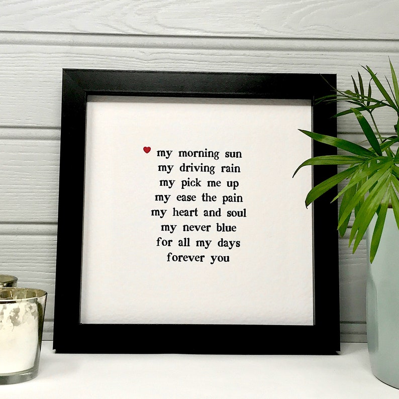 Love Poem Anniversary Gift Birthday Gift For Husband For Etsy