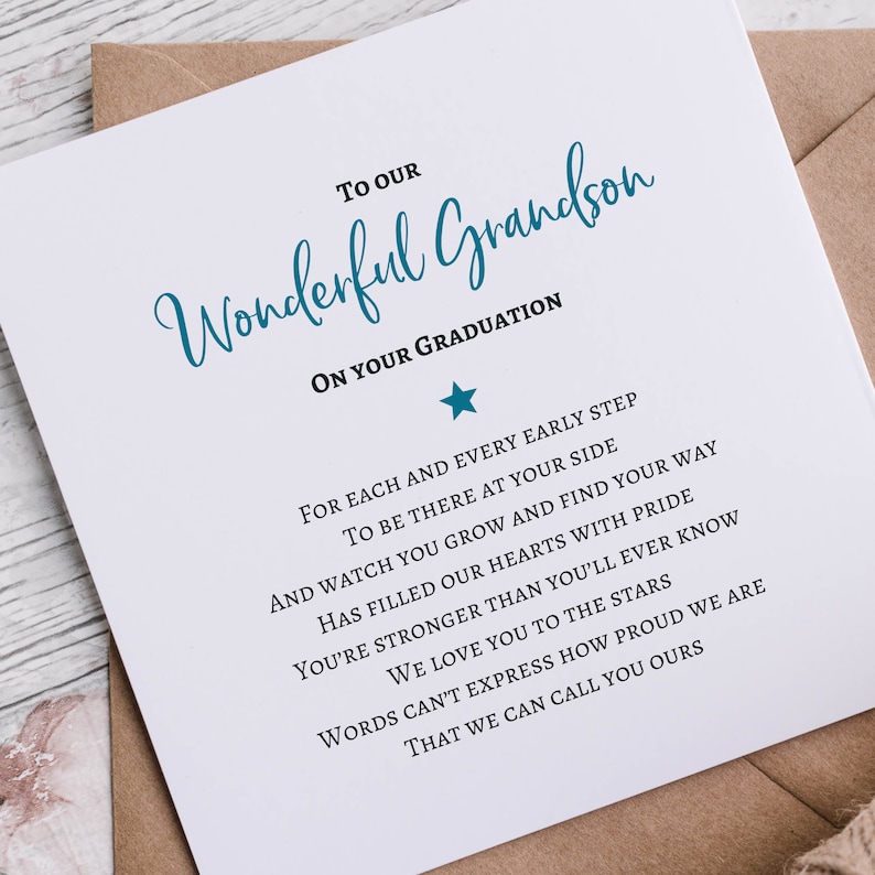 Grandson Graduation Card Congratulations Grandson Card Etsy UK