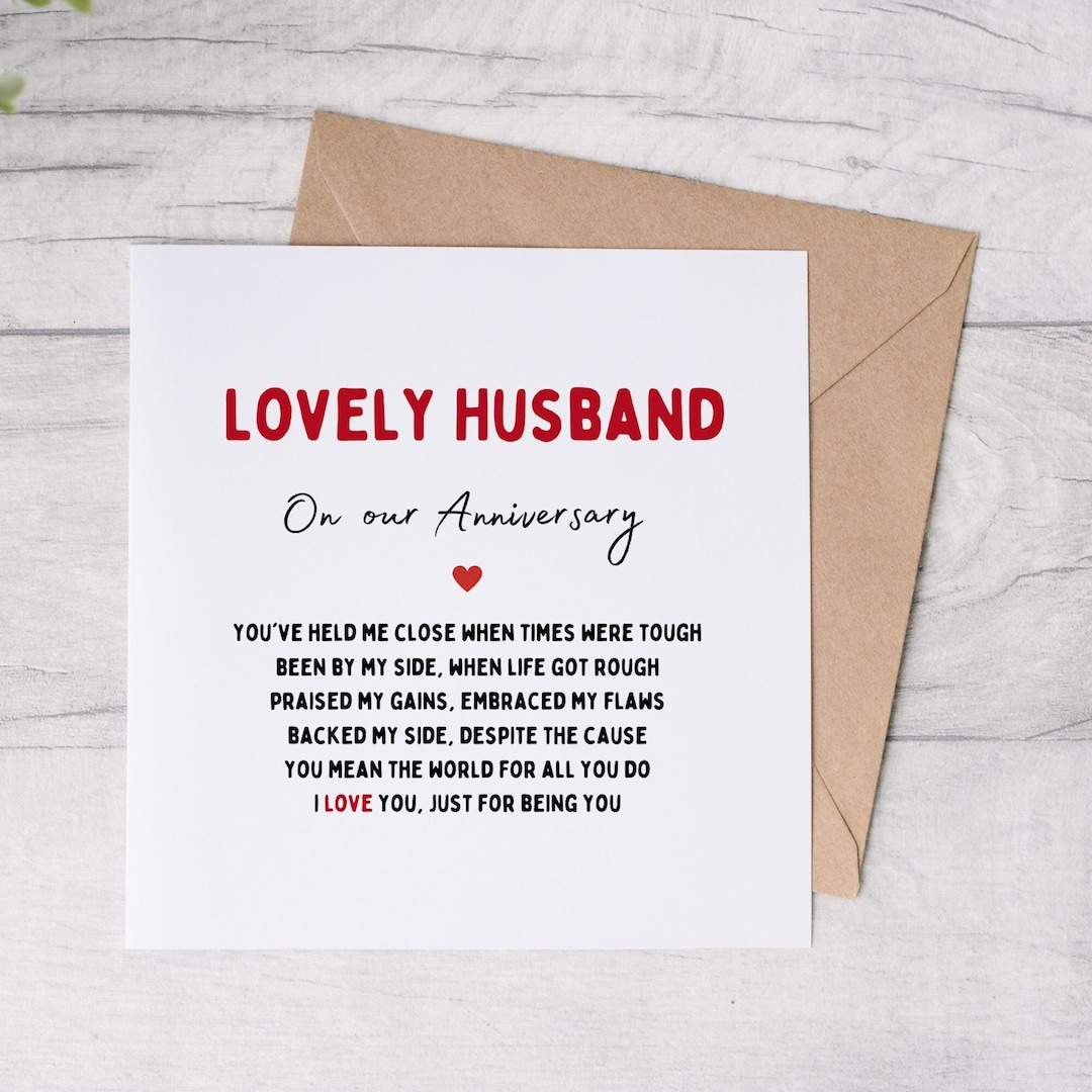 Romantic Anniversary Card | for Husband | Love Poem - Etsy