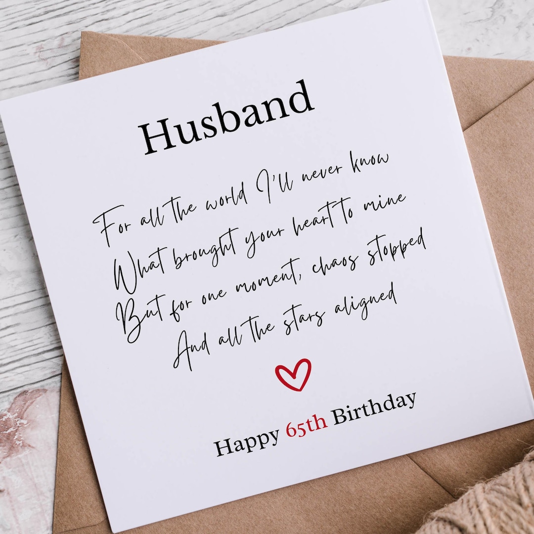 65th Birthday Card For Husband Romantic Poem Keepsake Etsy UK 65th-birthday-card-for-husband-romantic-poem-keepsake-etsy-uk