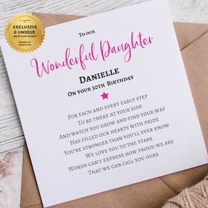 30th Birthday card for our daughter  | Daughter 30th cards | My Wonderful Daughter | Personalised message
