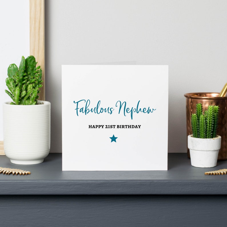 Personalised Nephew 21st Birthday Card Any Age Added - Etsy