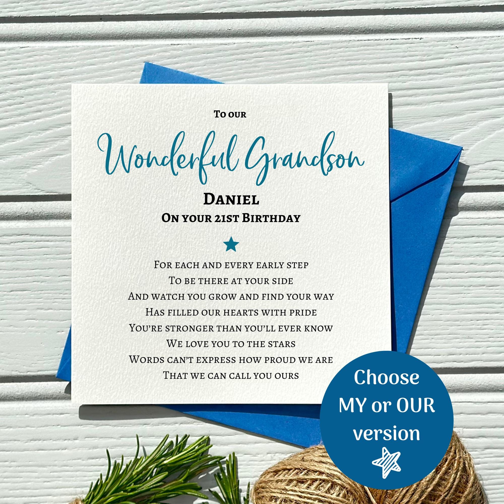 21st Grandson Birthday Card Age 21 Quality Card With Verse By Ic&g For Sale Online | UK - View #10
