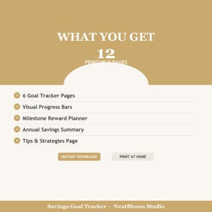 Savings Goal Tracker Printable | Milestone Progress Planner (PDF ...