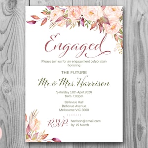 Printable Engagement Party Invitation, Personalized Invitation, Printable Wedding Invitation, Shower Invite WD85 TH46