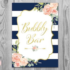 Navy & Gold Bubbly Bar Sign, Mimosa Bar Sign, Wedding Bar Sign, Printable Sign, Wedding Decoration Sign, Engagement Party Mimosa TH74