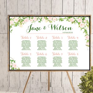 Jardín Encontrar su asiento, tabla de asientos de la boda imprimible, cartel de asientos de la boda, signo de asiento de la boda, tabla de asientos de la boda wd96 WC95