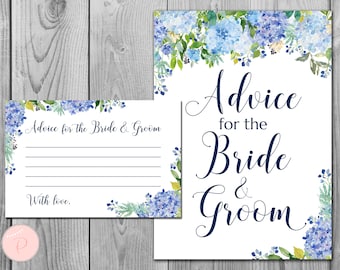 Advice for the Bride and Groom Card & Sign, Printable Advice Cards, Wedding Shower, Bridal shower Games Printable, Instant Download TH84 z