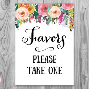 Garden Favors Sign, Wedding Favor sign, Shower Favors sign, Engagement party favor sign, Printable sign, Wedding decoration sign WD70 TH15