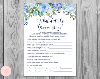 What Did the Groom Say Wedding Shower Party Printable Bridal - Etsy