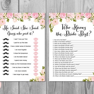 Peonies Bridal Shower Games, Bridal Shower Game, Package, Instant Download, 6 Games Printable, Bridal Shower Activities WD67 TH13 image 4