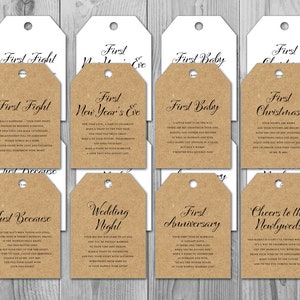 Etichette per matrimonio Kraft Milestone, etichette per vino Firsts, etichette per vino Milestone per matrimonio, etichette per matrimonio Milestone, regalo di nozze per coppia TG08 TH90