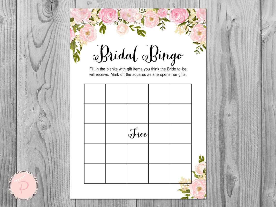 Bridal Shower Bingo Cards Printable Bridal Bingo Gift Item | Etsy