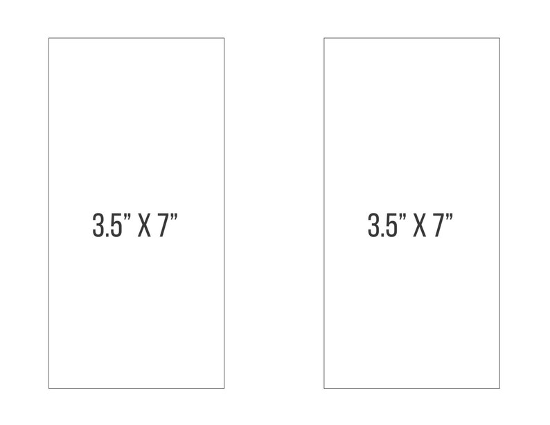Puede incluir: Dos rect&aacute;ngulos blancos en blanco con contornos negros. Cada rect&aacute;ngulo est&aacute; etiquetado con las dimensiones "3.5" X 7".