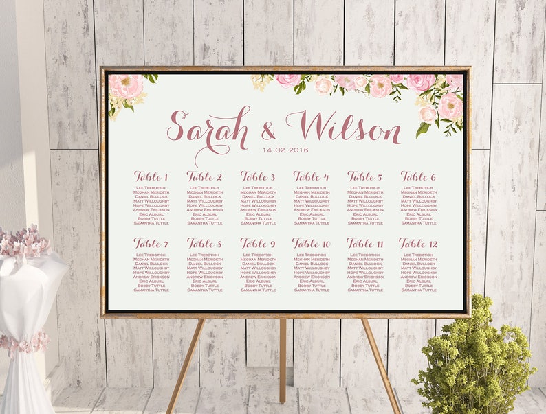 DIY WD67 WC50 Wedding Seating Sign Digital File Wedding Seating Poster Wedding Seating Board Printable Custom Wedding Seating Chart