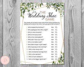 Greenery the Wedding Shoe Game Bridal Shower Game Who Said - Etsy Ireland