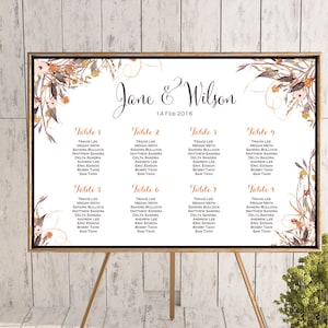 Herbst Herbst finden Sie Ihre Sitztabelle, druckbare Hochzeit Sitzordnung, Hochzeit Sitzposter, Hochzeit Sitzbrett wd105 WC131