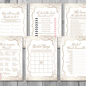 Gold Bridal Shower Games Package, Instant Download, 6 Games Printables, Bridal Shower Game, Bridal Shower Activities wd93 TH62
