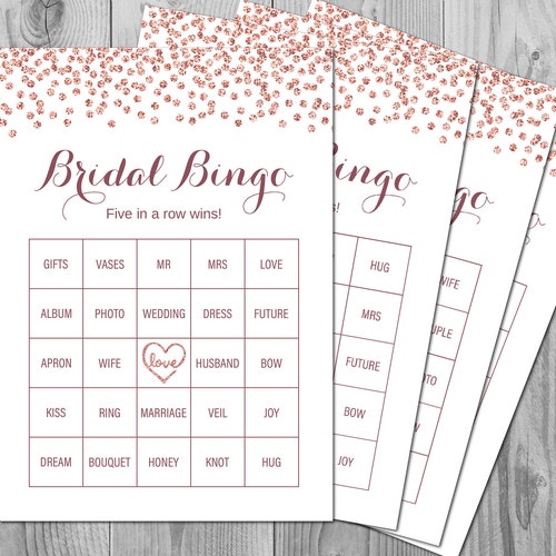 50 Greenery Bridal Shower Bingo Cards Prefilled Bridal Shower Etsy