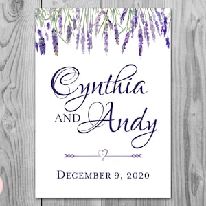 Purple Lavender Floral Personalized Welcome sign, Engagement Welcome Sign, Wedding Welcome sign, Wedding Signs, Personalized signs TH85