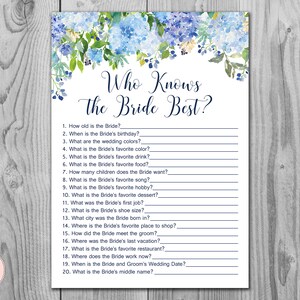 How well do you know the Bride shower games, Who knows the bride best, Engagement Game, Bridal shower Game Printable, Instant Download TH84