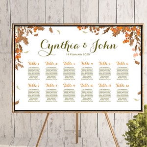 Herbst Platzkarte, Hochzeitssitzkarte, Hochzeitssitzkarte, Sitzschild, Sitzschild, WD84 TH52 WC133