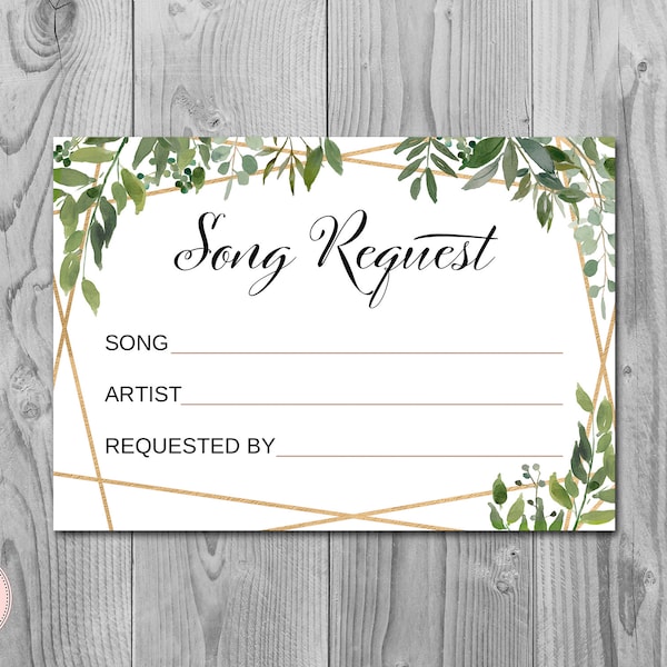 Song Request Cards - Etsy