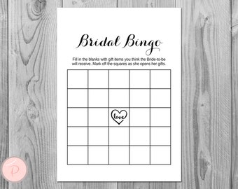 Bruidsdouche Bingo, Afdrukbare Bruidsbingo, Cadeauitem Bingo, Bruidsdouchespel, Bruidsdoucheactiviteit, Afdrukbaar spelspel TH00