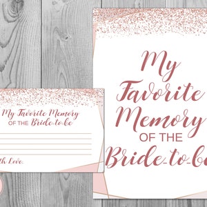 Rose Gold meine Lieblings-Speicher der Braut zu sein, Memory Lane Spiel, Verlobung, Brautdusche Spiel druckbare, Instant Download TH95.1