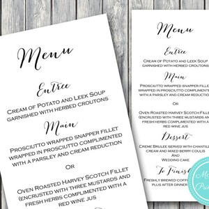 Menu weselne do druku, spersonalizowane menu weselne do druku, szablon menu weselnego, karty menu, menu do druku - TG00 WD01 TH00