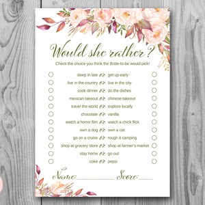 Boho Floral Zou ZIJ liever bruidsdouche spel, Wie kent de aanstaande bruid, Bruidsdouche Games, Games Download WD85 TH46