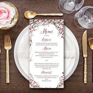 Boże Narodzenie, Boże Narodzenie, Zimowe Menu, Menu Szyszkowe, Spersonalizowane Menu, Niestandardowe Menu Weselne Do Wydruku, Szablon Menu Weselnego, Menu th58 WM168
