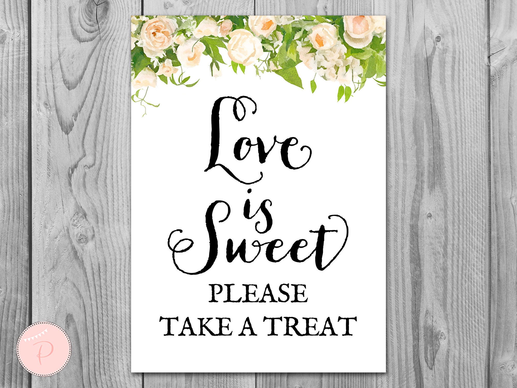 Love is Sweet Take a Treat Sign Instant Download Printable | Etsy UK