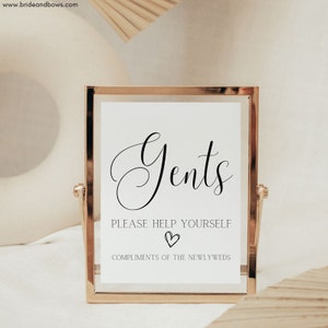 Minimalist Wedding Bathroom Sign, Ladies and Gents Wedding Bathroom ...