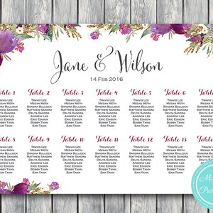 Find your Seat Chart, Purple Wedding Seating Chart, Wedding Seating Poster, Wedding Seating Sign, Wedding Seating Board TH59 WC140 zdjęcie 2