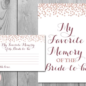 Rose Gold meine Lieblings-Speicher der Braut zu sein, Memory Lane Spiel, Verlobung, Brautdusche Spiel druckbare, Instant Download TH68