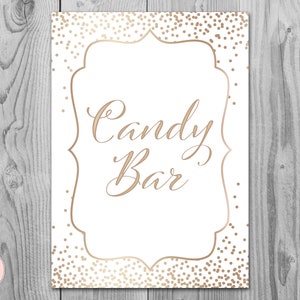 Gold Candy Bar Sign, Instant Download, Wedding Dessert Bar Sign, Wedding Sign, Engagement Party Candy bar, Table Signs WD93 TH62