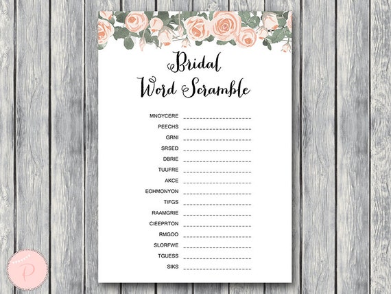 Bridal Word Scramble Bridal Shower Game Unscramble Bridal Etsy