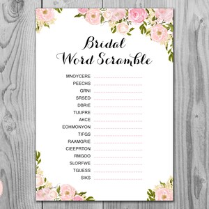 Pink Bridal Word Scramble Bridal Shower Game, Unscramble, Bridal shower game, Bridal shower activity, Printable Game WD67 TH18
