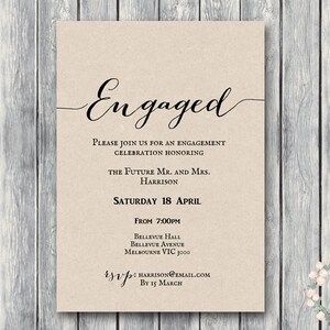 Printable Engagement Party Invitation, Personalized Invitation, Wedding Invitation  WD01