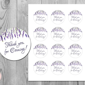 Lavender Wedding Round Thank you tags, Thank you notes, Wedding Favor Cards, Shower Favors, Bridal Shower favor, Purple Favors TH85 RD07