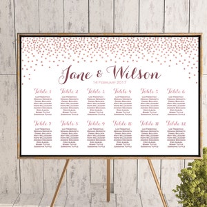 Rose Gold finden Sie Ihre Sitztabelle, druckbare Hochzeit Sitzordnung, Sitzplakat, Hochzeit Sitzschild, Hochzeit Sitzbrett TH68 dd0 WC150