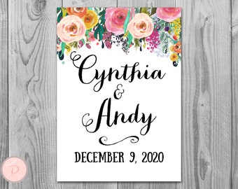 Garden Personalized Welcome sign, Engagement Welcome, Wedding Welcome sign, Wedding Sign, Wedding Sign, Personalized wedding sign WD70 TH15