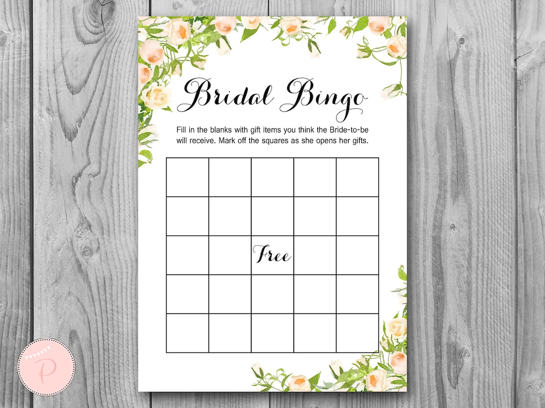 Wedding Shower Bingo Cards, Bridal Bingo, Gift Item Bingo, Engagement
