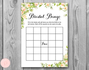 Wedding Shower Bingo Cards, Bridal Bingo, Gift Item Bingo, Engagement Party Game, Bridal shower Game Printable, Instant Download WD63 TH11