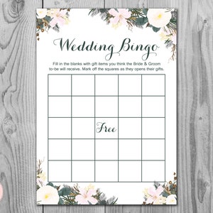 Tarjetas de bingo de boda, Bingo de despedida de soltera imprimible, Bingo de artículos de regalo, juego de despedida de soltera, actividad de despedida de soltera, juego imprimible WD74 TH21