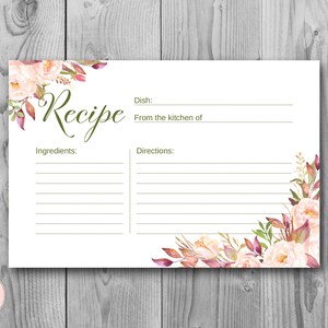 Tarjeta de receta floral boho, despedida de soltera, tarjeta imprimible, despedida de soltera, juegos de despedida de soltera, actividad de despedida de soltera mixta WD85 TH46