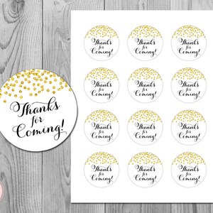 Gold Confetti Wedding Thank you tags, Thank you notes, Wedding Favor Cards, Shower Favors, Bridal Shower favor, Favors WD47 TH22 RD05