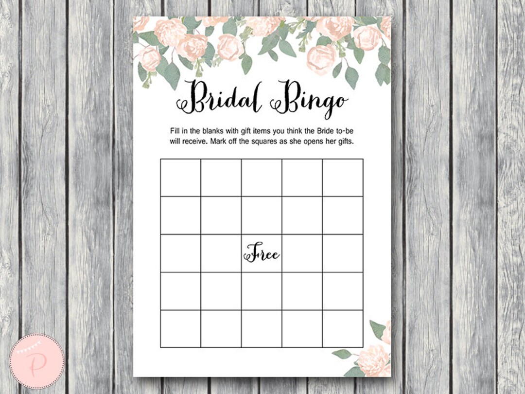 Bridal Shower Bingo Cards, Printable Bridal Bingo, Gift Item Bingo ...