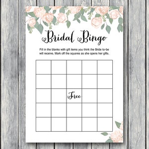 Bridal Shower Bingo Cards, Printable Bridal Bingo, Gift Item Bingo ...